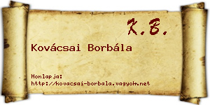 Kovácsai Borbála névjegykártya