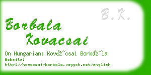 borbala kovacsai business card